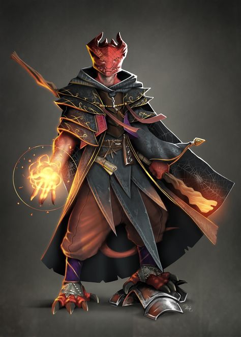 Dragonborn Wizard Dnd, Dragonborn Wizard, Red Dragonborn, Dragon Sorcerer, Draconic Sorcerer, Dragonborn Sorcerer, Dragonborn Dnd, Dnd Sorcerer, Humanoid Dragon