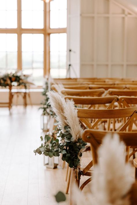 Eucalyptus And Pampas Grass Wedding, Eucalyptus And Pampas, Wedding With Pampas, Hyde House, Summer Wedding Ceremony, Spring Summer Wedding, Floral Installations, Cotswolds Wedding, Grass Wedding