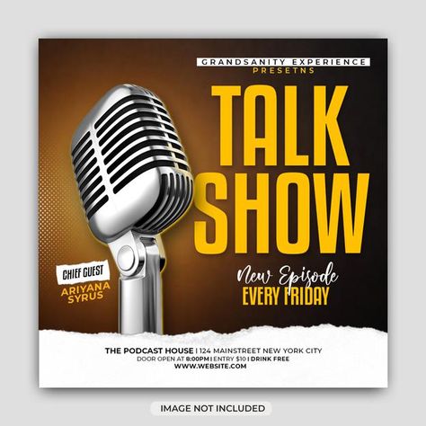 Talkshow podcast flyer or social media i... | Premium Psd #Freepik #psd #flyer Talkshow Flyer Design, Podcast Flyer Design, Aesthetic Image, Instagram Stories Template, Fireworks Photography, Media Poster, Balance Bracelet, Church Poster Design, Sales Promotion