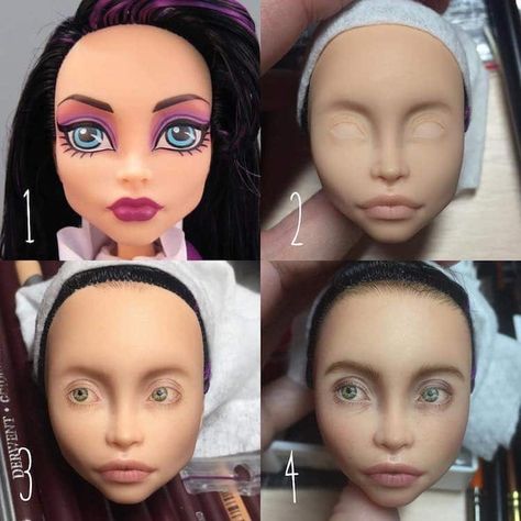 Mass-Produced Figurines Turned into Lifelike Figures with Doll Repainting Of Drawing, Doll Repaint Tutorial, Foam Carving, Doll Face Paint, Custom Monster High Dolls, Monster High Custom, Lifelike Dolls, Monster High Repaint, Silicone Dolls