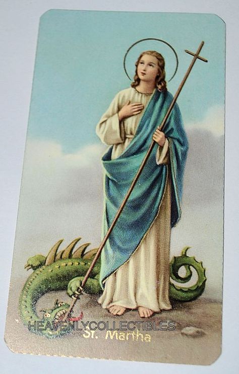 St. Martha Holy Card St Martha, Angel, Quick Saves, Art