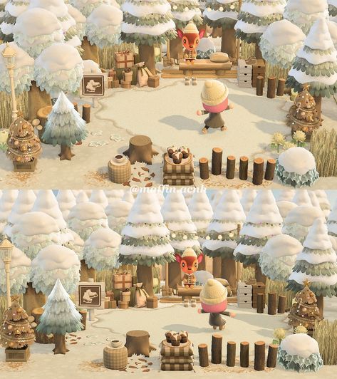 🤍 WINTER FUN WITH MAFFIN ☕️🧦 ❄️ Today’s activity: ice skating ⛸️ Maffin asked Fauna to teach her how to ice skate, so today they went to the frozen pond for the first lesson! Maffin seems to be doing well, except for a few goofy falls! Hopefully she didn’t hurt herself! They for sure are having a lot of fun! ———————————————————————— 🏷 Nintendo animal crossing new horizons acnh cozy gaming aesthetic hhp ideas island design inspo happy home paradise winter builds #acnh #acnhcommunity #acnhdes... Fauna Happy Home Paradise, Acnh Ice Rink Design, Different Animal Crossing Island Aesthetics, Acnh Island Designs Winter, Winter Acnh Ideas, Animal Crossing Winter Ideas, Acnh Sprinkle, Acnh Winter Design, Cozy Gaming Aesthetic