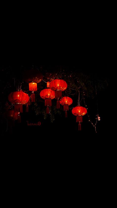 Red, lanterns, Chinese, Karma, logo, apple, wallpaper, iPhone, clean, black, iOS, minimal, iPhone 7, iPhone 6, iphone 8, iPhone X Chinese Lantern Background, Red Lantern Aesthetic, Black Chinese Wallpaper, Chinese Lanterns Aesthetic, Japan Lanterns, Karma Logo, Lantern Aesthetic, Lantern Logo, Lantern Wallpaper