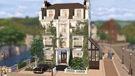 Townhouse Sims 4, Townhouse Exterior, Sims 4 Speed Build, Sims 4 House Building, London Townhouse, Sims 4 House Design, Casas The Sims 4, Sims Building, Sims House Plans