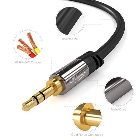 KabelDirekt 3.5mm Aux to Aux Cable  Audio Cable Male to Male Auxiliary Cable  Headphone Car Stereo Phone and Speaker Audio Jack 25 feet PRO Series * Details can be found by clicking on the image. (This is an affiliate link) Mp3 Player Accessories, Ipad Computer, Aux Cord, Jack Audio, Best Speakers, Male To Male, Car Home, Recording Equipment, Stereo Headphones