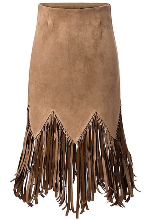 Suede Skirts, Asymmetrical Skirts, Native Dresses, Native American Dress, Suede Fringe Skirt, Brown Suede Skirt, Skirts Brown, Western Skirts, Skirt Asymmetrical