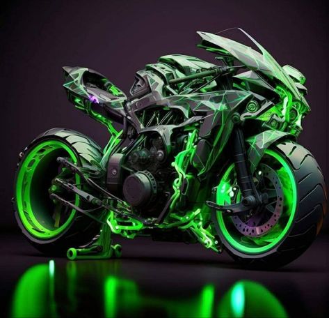 Sepeda Motor Sport, Kawasaki Ninja Bike, Moto Ninja, Ghost Bike, Kawasaki Ninja H2r, Ninja H2r, Moto Wallpapers, Ninja Bike, Green Motorcycle