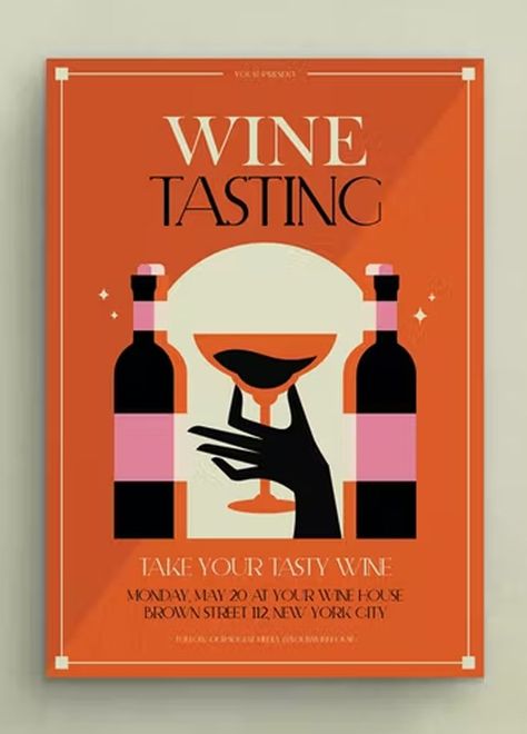 Wine Tasting Flyer Design, Wine Festival Poster Design, Wine Email Design, Wine Degustation Design, Wine Tasting Poster Design, Wine Tasting Design, Wine Tasting Flyer, Wine Event Ideas, Wine Tasting Poster