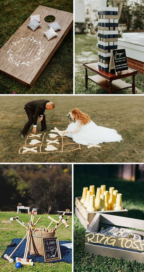 Reception Games, Wedding Reception Games, Small Backyard Wedding, Wedding Backyard Reception, Backyard Reception, Wedding Activities, Yard Games, Future Wedding Plans, Cute Wedding Ideas