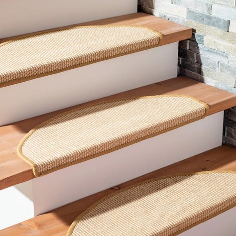 SAFAVIEH Handmade Rachella 9" x 26" Sisal Stair Treads - On Sale - Bed Bath & Beyond - 37794078 Stair Tread Rugs, Staircase Decor, Stair Tread, Border Rugs, Leather Accent Chair, Stair Treads, Mattress Sets, Rug Sets, Hand Loom