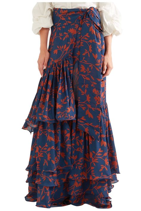 Shop on-sale Johanna Ortiz Laeta printed silk crepe de chine wrap maxi skirt . Browse other discount designer Skirts & more on The Most Fashionable Fashion Outlet, THE OUTNET.COM