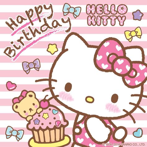 Happy Birthday #HelloKitty ( ◠‿◠ )  Nov 01st Hello Kitty Happy Birthday, Hello Kitty Happy, Hello Kitty Invitations, Hello Kitty Imagenes, Images Hello Kitty, Happy Birthday Cards Printable, Charmmy Kitty, Hello Kitty Images, Kitty Images