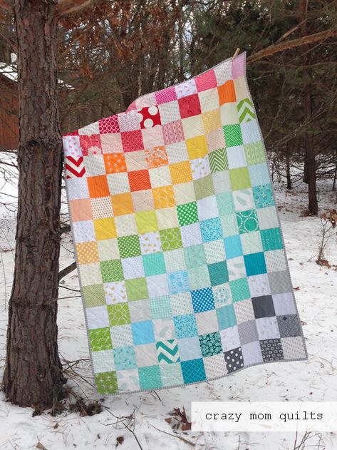 Rainbow Quilts Ideas, Simple Quilting, Rainbow Quilts, Amanda Jean, Simple Quilt, Rainbow Spectrum, Charm Squares, I Spy Quilt, Charm Quilt