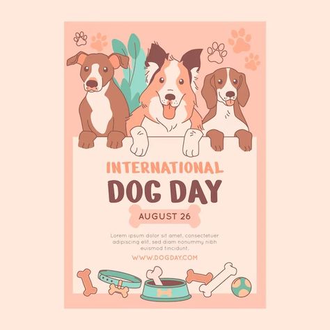 Free Vector | Hand drawn horizontal sale banner template for international dog day celebration International Dog Day, Dog Day, Vertical Poster, Pet Day, Sale Banner, Vector Hand, Banner Template, Poster Template, Dog Days