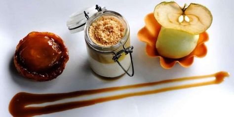 10 Gourmet Fine Dining Desserts Recipes - Fill My Recipe Book Apple Sorbet, Apple Cream Cheese, Fine Dining Desserts, Butterscotch Sauce, Apple Recipe, Ginger Biscuits, Great British Chefs, Cooked Apples, Pastry Dough