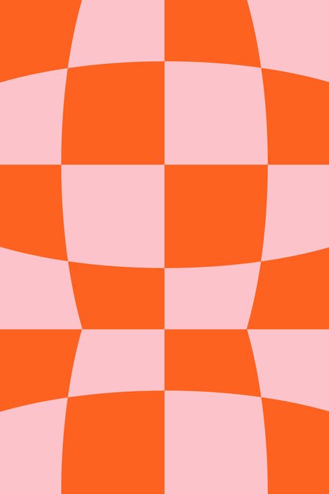 Stylish pink and orange geometric grid wallpaper for iPhone and Android, inspired by classic 80s and 90s design Orange And Pink Checkered Wallpaper, Checkered Branding, Orange Checkered Wallpaper, Checkered Wallpaper Iphone, Pink And Orange Wallpaper Iphone, Pink Checkered Wallpaper, Retro Exercise, Retro Moodboard, Checkered Wallpaper