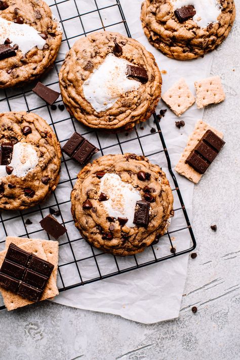 Buuck Farms Bakery, Cookie Food Styling, Sourdough Smores Cookies, Special Cookies Recipes, S'mores Cookies, Large Cookies Recipe, Cookie Photography Styling, Bakery Food Photography, Farmhouse Cookies