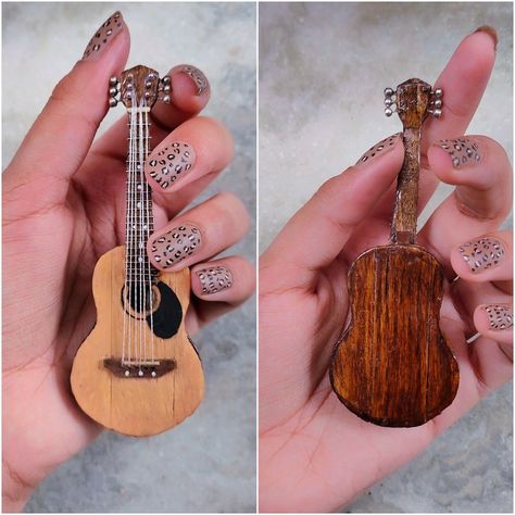 For tutorial video visit my insta profile. Click on the given link Popsicle Stick Craft, Miniature Guitars, Wood Guitar, Miniature Tutorials, Insta Profile, Popsicle Stick Crafts, Popsicle Stick, Miniatures Tutorials, Popsicle Sticks