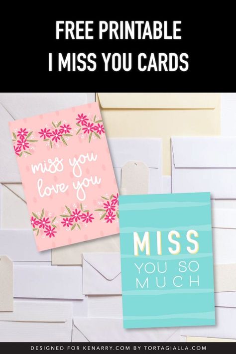 Download these free printable I Miss You cards and send them to all your friends and family. It's the perfect time to express your sentiments! #kenarry #ideasforthehome I Miss You Card, Miss You Message, Procreate Ipad Tutorials, Will Miss You, Free Printable Cards, Easy Arts And Crafts, Miss You Cards, Printable Stationery, Diy Activities