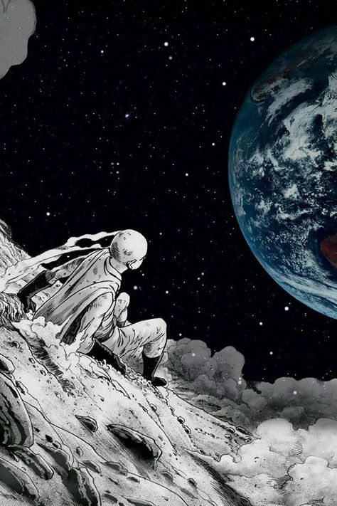 Saitama One Punch, Saitama One Punch Man, Dark Art Photography, One Punch Man Manga, One Punch Man Anime, Space Wallpaper, Vibes Art, Man Wallpaper, Anime Backgrounds Wallpapers