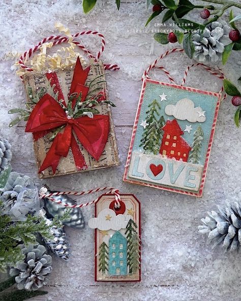 Sizzix Christmas, Gift Bag Ideas, Sizzix Cards, Tim Holtz Tags, Tim Holtz Crafts, Tim Holtz Dies, Christmas Cutouts, Tim Holtz Cards, Tim Holtz Sizzix