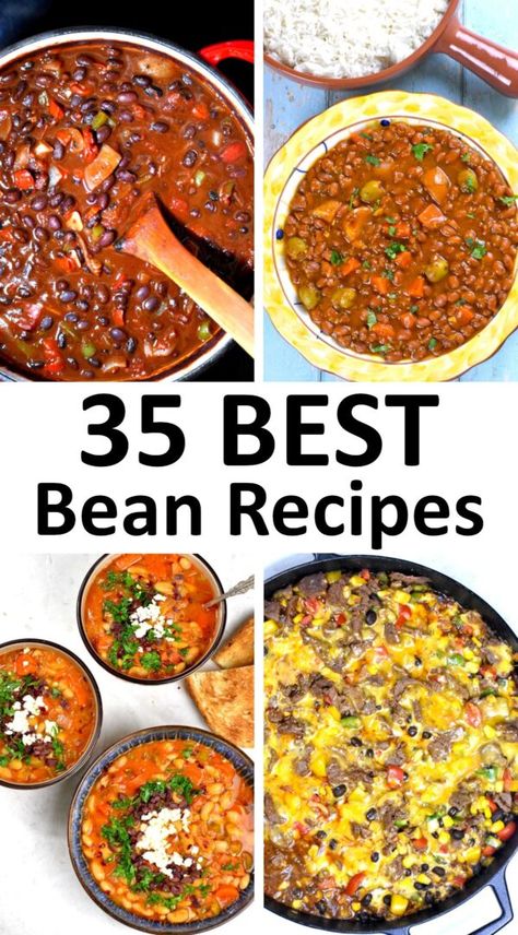 the best bean recipes Flavorful Bean Recipes, Meatless Bean Recipes, Best Bean Recipes, Bean Recipes Healthy Main Dishes, Simple Bean Recipes, What To Make With Beans, Summer Bean Recipes, Bean Dishes Recipes, Bean Entrees