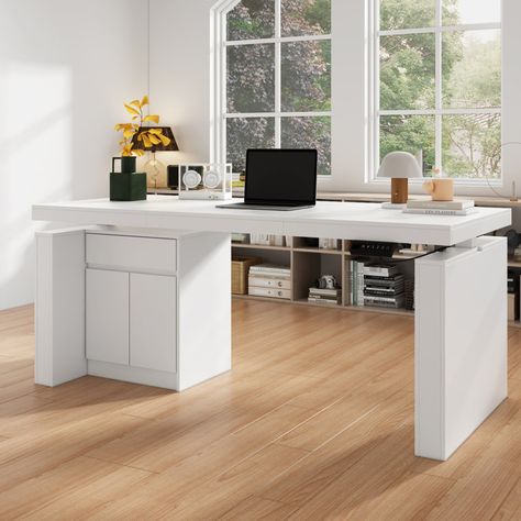 Large Home Office, Cabinet Height, File Cabinet Desk, Writing Desk With Drawers, Home Office Computer Desk, Wood Writing Desk, Electric Standing Desk, Stand Up Desk, Home Office Furniture Desk