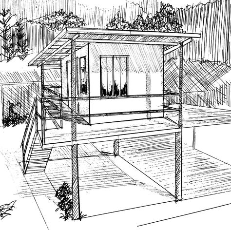 Tiny house 10×10ft draw your own tiny house Tiny House Sketch, Tiny House Drawing, Tiny House Designs, Beach House Exterior, House Sketch, House In Nature, Human Drawing, Small House Plan, Construction Drawings