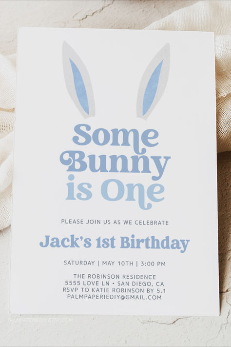 Bunny Birthday Ideas for Boy, Some bunny is one! Use this spring bunny theme invitation template for any age! Somebunny Is Turning One Boy, Some Bunny Is One Boy, Some Bunny Is One Birthday Boy, Some Bunny Is Turning One Boy, Some Bunny Is Turning One, Bunny Birthday Theme, Some Bunny Is One, Bunny Theme, Bunny Birthday Party