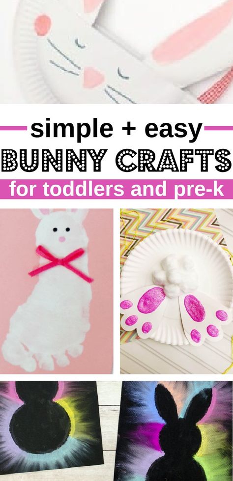 Easy Bunny Crafts For Toddlers, Easter Paint Crafts For Toddlers, Kids Bunny Craft, Easy Bunny Crafts For Preschool, Bunny Handprint Art, Bunny Feet Craft, Easter Crafts For Two Year Olds, Rabbit Preschool Craft, Rabbit Crafts For Toddlers