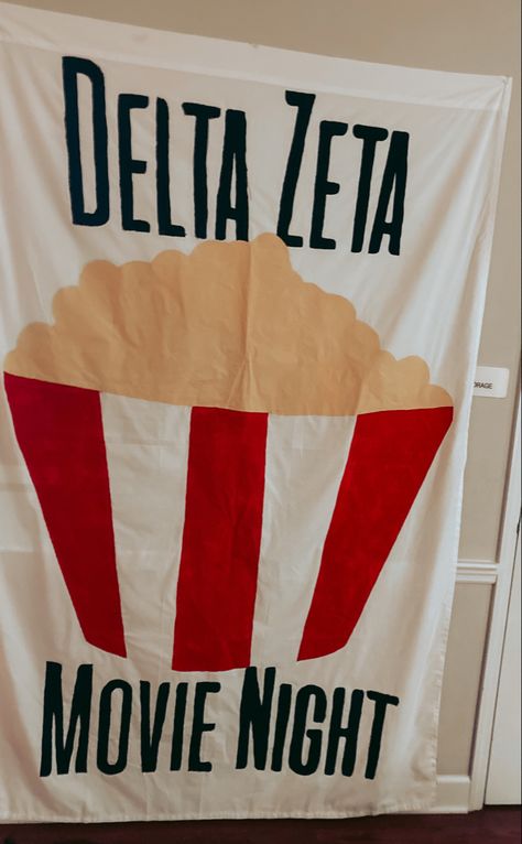 Sorority Movie Night, Sisterhood Ideas, Sisterhood Events, Sorority Themes, Sorority Sisterhood, Sorority Banner, Delta Zeta, Event Banner, Delta Gamma