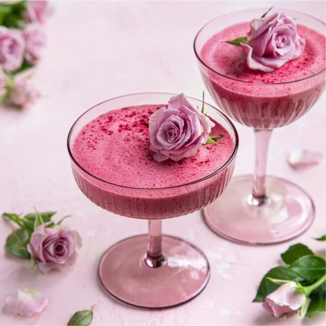 A delicious light and fluffy mousse with fresh raspberry flavour and soft floral notes that's easy to make and a dream to eat! You can use cream or low-cal aquafaba to make this luscious dessert that's high in fiber and vitamin C. 2 cups of fresh raspberries, 2 tablespoons of organic rose petals, a pinch of hibiscus, Rose Mousse, Mini Mousse, High In Fiber, Beetroot Powder, Fresh Raspberries, Red Algae, Dried Rose Petals, Low Cal, Soft Floral