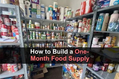 This is a simple system for building a one-month food supply. Simply create a 10-day menu for each meal, them multiply the ingredients by 3. Food Supply List, Emergency Supply List, Survival Cache, Prepper Ideas, Poblano Soup, Survival Supplies, Leafy Plants, Emergency Supplies, Survival Food