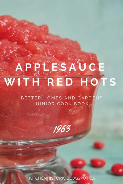 Red Hot Applesauce Crock Pot, Crockpot Applesauce With Red Hots, Apple Sauce With Red Hots, Applesauce With Red Hots, Red Hots Applesauce Recipe, Red Hot Applesauce, Cottage Baking, Mason Jar Baking, Baking Apples