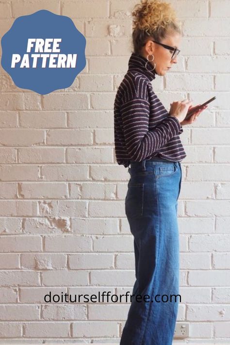 Turtleneck Pattern, Sewing Patterns Free Women, Home Ware, Sewing Shirts, Free Sewing Patterns, Fashion Embroidery, Free Pdf Sewing Patterns, Dress Making Patterns, Womens Sewing Patterns