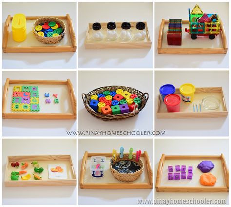 The Pinay Homeschooler: Activity Trays for 33 Month Old Toddlers Montessori Trays, Practical Life Activities, Montessori Practical Life, Montessori Toddler Activities, Montessori Preschool, Montessori Ideas, Montessori Education, Montessori Classroom, Montessori Baby