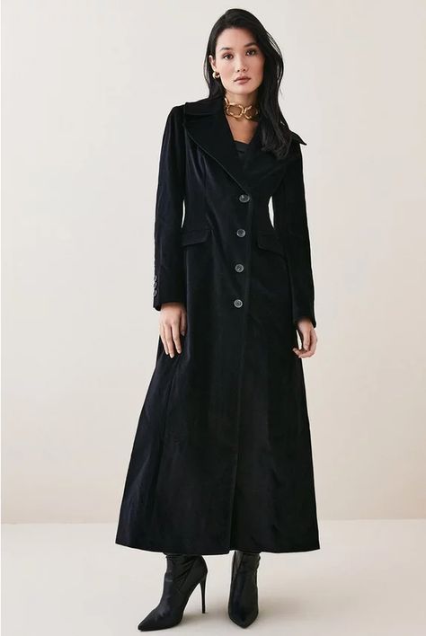 Women's Coats Sale | Jackets Sale | Karen Millen US Black Velvet Coat, Vintage Trench Coat, Handcrafted Handbags, Textured Coat, Puffer Coats, Coat Trends, Longline Coat, Velvet Coat, Maxi Coat