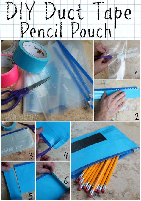 Duct Tape Pencil Pouch, Duct Tape Crafts For Kids, Pencil Pouch Diy, Duck Tape Projects, Duct Tape Projects, Duct Tape Wallet, Tape Projects, Duct Tape Crafts, School Store