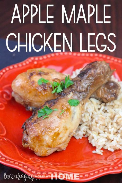 Maple Chicken Recipes, Chicken Thighs Instant Pot, Easy Protein Snacks, Chicken Legs Recipe, Maple Chicken, Chicken Leg Recipes, Apple Maple, Best Instant Pot Recipe, Cooked Apples