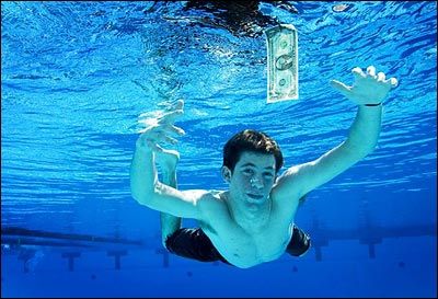 The kid from the Nevermind album cover today. Album Cover Recreation, Nevermind Album Cover, Nirvana Nevermind, Cool Magazine, Under Water, Music History, Keep Trying, Nirvana, Swim Trunks