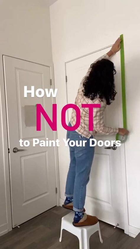 How to paint your doors without brush marks🚪 Painting your doors is a great way to add a ton of character to your home without spending a lot of money. 1- Prep your doors! Lightly sand with p220 grit and prime (I did not and the paint immediately chipped) 2- use a brush to paint the grooves and trim 3- use a foam roller to get the smoothest finish on the flat surfaces (I did light 3 coats) 4- peel off the tape while it’s still wet Supplies Paint: Urban Bronze SW 7048 @sherwinwilliams. The Ure Diy Fans, Urban Bronze, Diy Fan, Foam Roller, Painted Doors, How To Paint, Doors, Trim, Paint