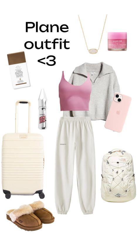 Clothes To Wear On A Plane, Plane Fits Summer, Cute Plane Outfit, Preppy Airport Outfit, Preppy Travel Outfit, Bali Essentials, Plane Fits, Airplane Fits, Plane Ride Outfit