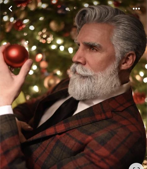 Greg Berzinsky, Hipster Santa, Santa Claus Images, Men With Grey Hair, Santa Beard, Bad Santa, Christmas Shoot, Dapper Men, Christmas Photoshoot