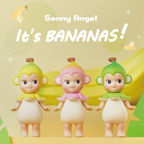 Sonnys Angels, Anik Anik, Banana Monkey, Sony Angels, Sonny With A Chance, Sonny Angels, Go Bananas, Cute Colors, Angel Aesthetic