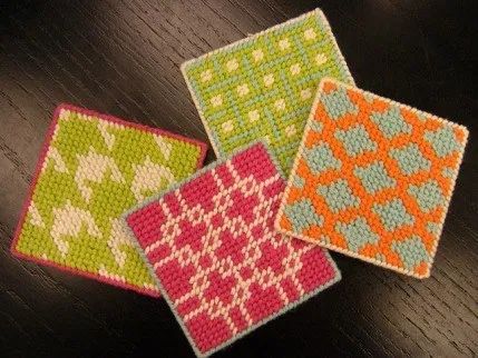 Coasters in a kit – Needle Work #plasticanvas free Patterns and ideas #plasticanvaspatterns #crafts #diy This pattern project was featured on Craftgossip.com and reviewed by our team of Editors. Canvas Coasters, Holiday Shopping List, Plastic Canvas Coasters, Plastic Canvas Stitches, Needlepoint Stitch, Plastic Canvas Tissue Boxes, Plastic Canvas Patterns Free, Needlepoint Stitches, Needlepoint Designs