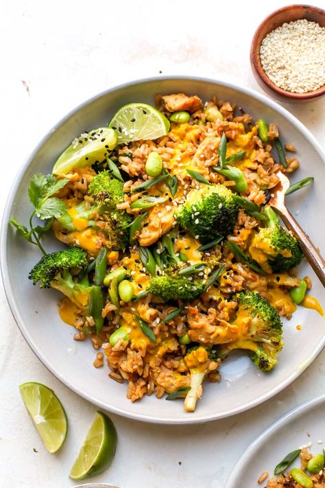 Recipes Using Tahini, Broccoli Edamame, Turmeric Sauce, Broccoli Fried Rice, Broccoli And Rice, Arroz Frito, Tahini Sauce, Strong Coffee, Seed Butter