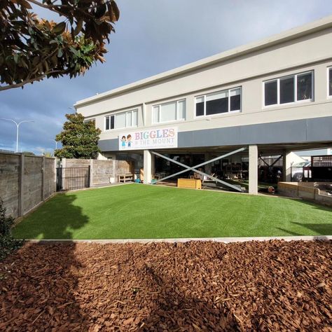 This childcare playground in Mount Maunganui underwent quite the transformation,  upgrading their existing bark and natural grass playground areas using our 25mm proplay shockpad and Summer Cool artificial grass.  Transforming Simple Cleaning Routine, Playground Surface, Playground Areas, Mount Maunganui, Summer Cool, Surface Cleaner, Artificial Grass, Neat And Tidy, Cleaning Routine