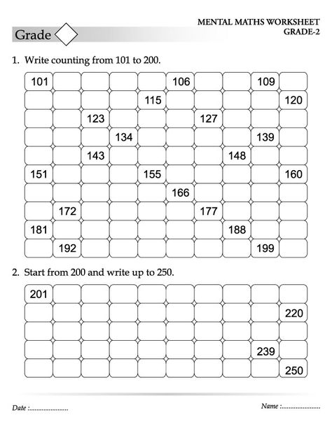 Write counting from 101 to 200 Backward Counting, Grade 1 Math, Counting Backwards, Number Worksheets Kindergarten, Mental Maths Worksheets, Kindergarten Math Worksheets Free, Counting To 100, Worksheets Kindergarten, Counting Worksheets