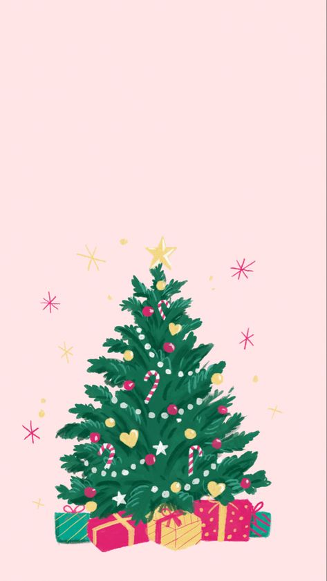 Christmas Flower Wallpaper, Cute Girly Christmas Wallpapers, Cute Pink Christmas Wallpaper, Christmas Wallpaper Tree, Christmas Cute Wallpaper, Christmas Lockscreen Iphone, Merry Christmas Wallpaper Cute, Natal Wallpaper, Christmas Tree Wallpaper Aesthetic