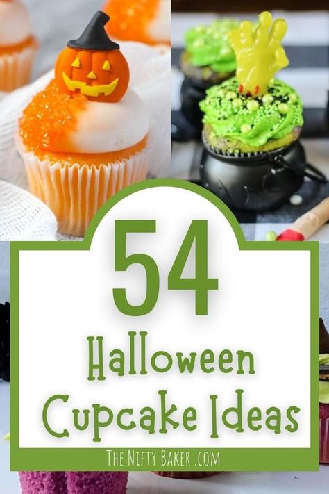 Halloween Cupcake Ice Cream Cones, Halloween Icing Ideas, The Best Pumpkin Cupcakes, Halloween Themes Cupcakes, Fall And Halloween Cupcakes, Scary Cupcakes Ideas, Cupcake For Halloween, Halloween Kids Cupcakes, Fall Festival Cupcakes